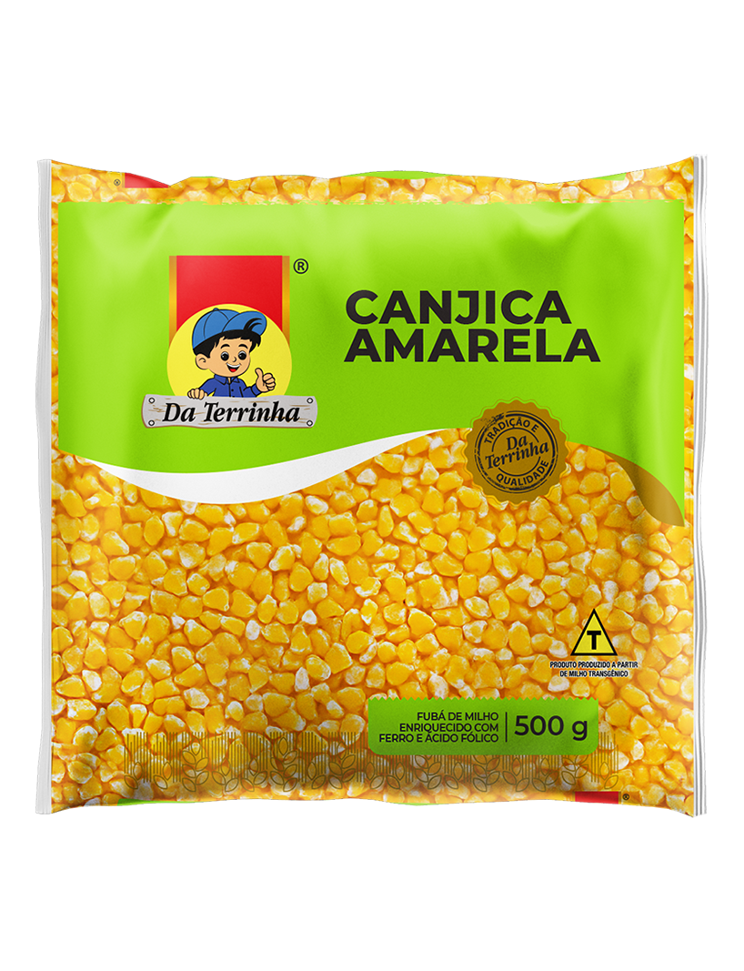 Embalagem da canjica amarela